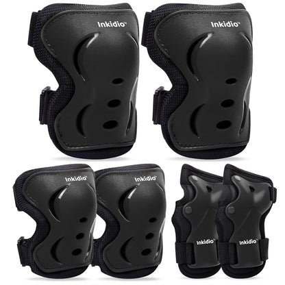Knee Pads for Kids Girls and Boys Protective Gear Set with Knee Pads Elbow Pads and Wrist Guards Ideal for Skating Skateboard Scooter Cycling Bike Riding (X-Small, Black)