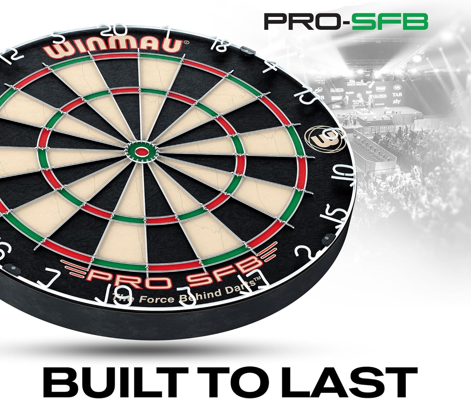 Pro SFB Bristle Dart Board - Professional Staple Free Bullseye Dartboard | Pro  Dart Board for Home, Tournament or Club | Durable Bristle Dartboards for Darts Enthusiasts