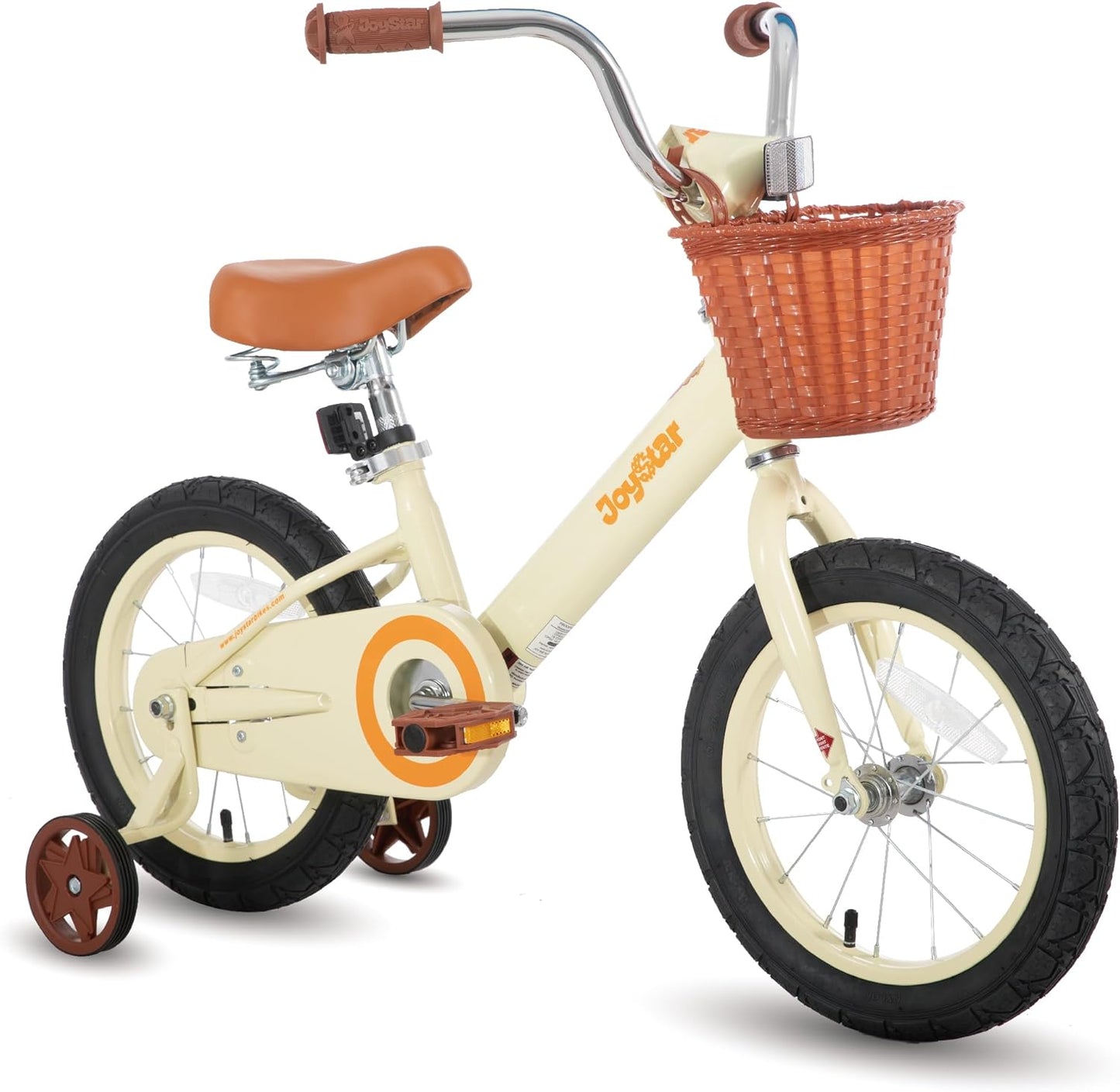 Vintage 12 & 14 & 16 Inch Kids Bike with Basket & Training Wheels for 2-7 Years Old Girls & Boys (Green, Ivory & Pink)