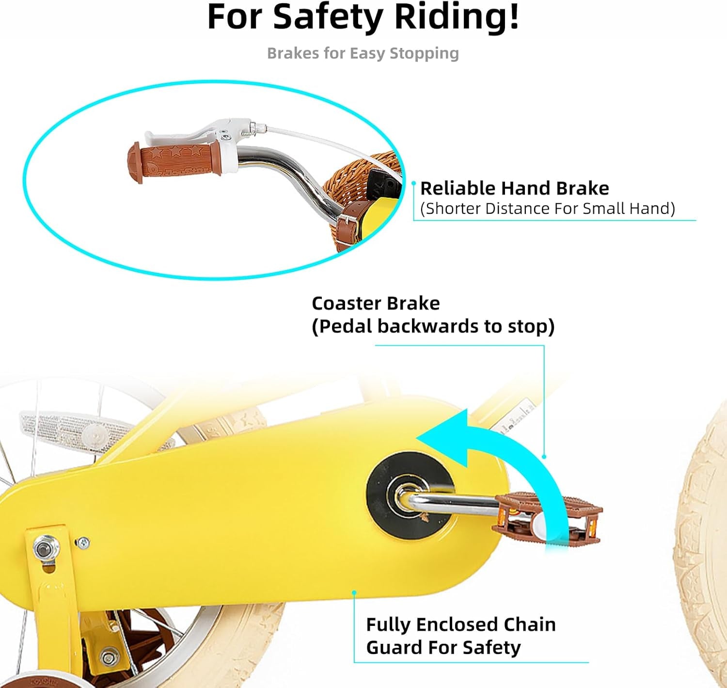 12-20 Inch Kids Bike for 2-12 Years (33"-59") Boys & Girls, Kids' Bicycle with Training Wheels & Basket, Multiple Colors