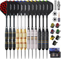 Darts Metal Tip Set - Steel Tip Darts Darts Set Professional Metal Darts 12 Pcs 22/24 Grams Pro Dart Set with Stylish Case Aluminum Shafts Extra 9 Flights