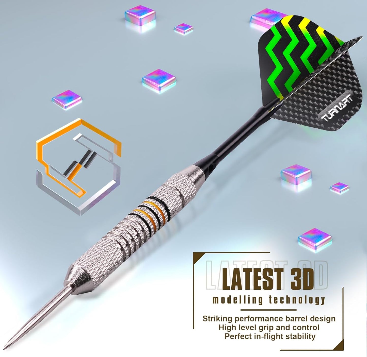 Darts Metal Tip Set - Steel Tip Darts Darts Set Professional Metal Darts 12 Pcs 22/24 Grams Pro Dart Set with Stylish Case Aluminum Shafts Extra 9 Flights