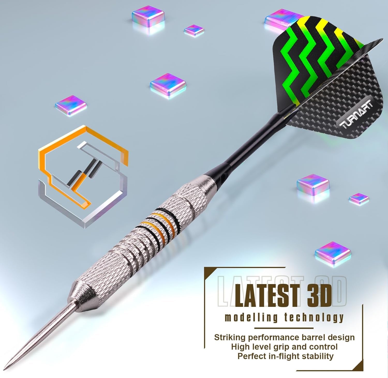 Darts Metal Tip Set - Steel Tip Darts Darts Set Professional Metal Darts 12 Pcs 22/24 Grams Pro Dart Set with Stylish Case Aluminum Shafts Extra 9 Flights