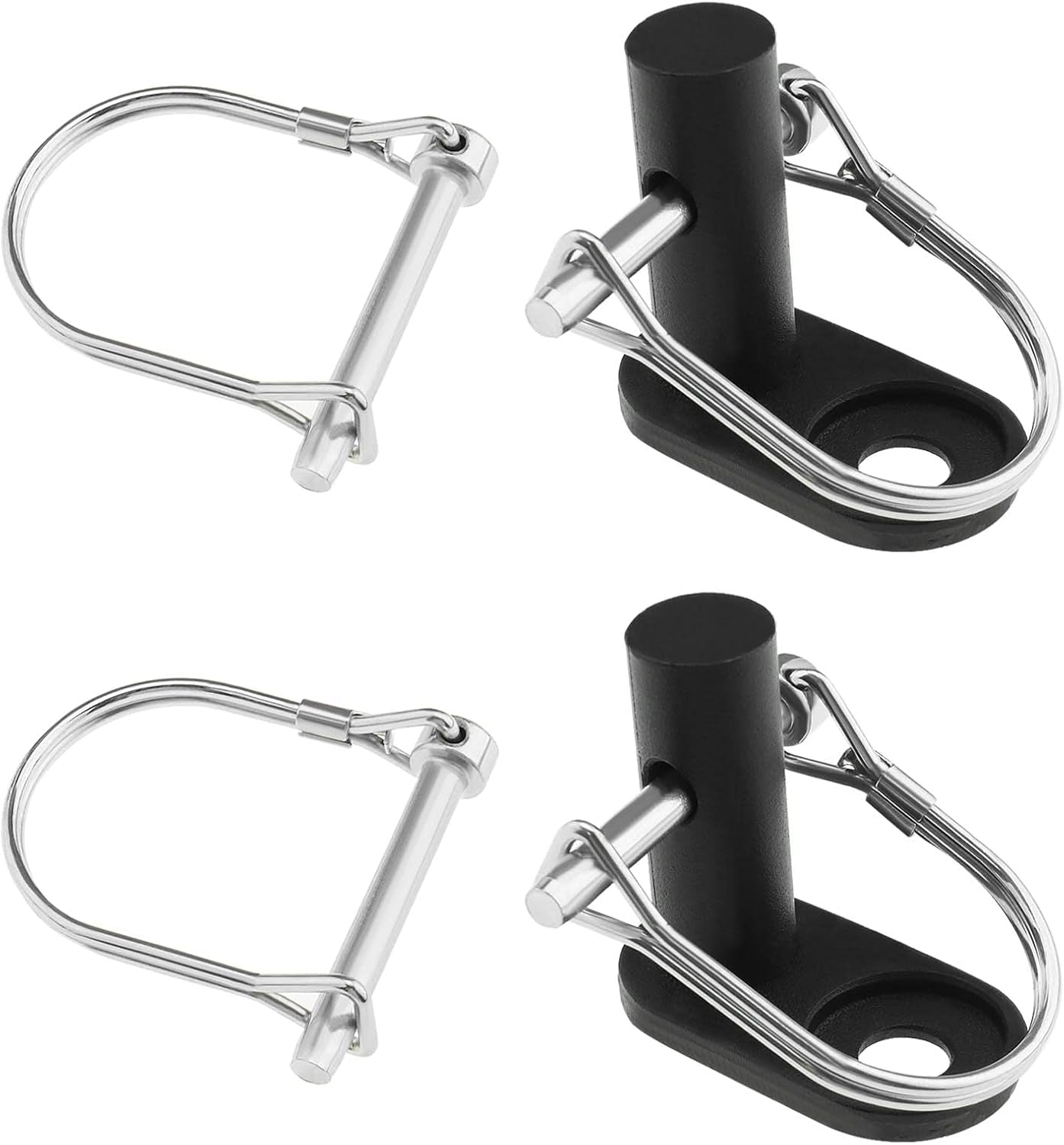 2PCS Bicycle Trailer Hitch Connector with 4PCS Coupler Pin Trailer Bike Coupler Pet Cargo Bike Trailer Hitch Attachment for Folding Bikes Pet Carts Hauling Goods